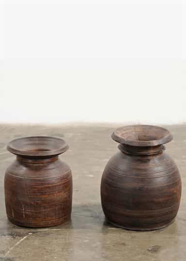 Wood Liten vintage urna - Brun 1 - Indiska