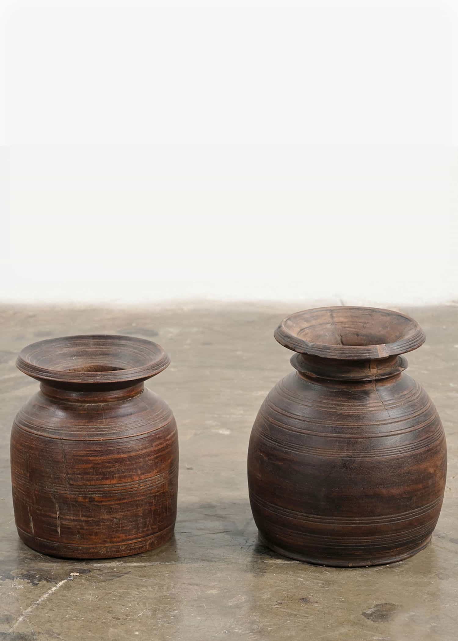 Wood Liten vintage urna - Brun 1 - Indiska
