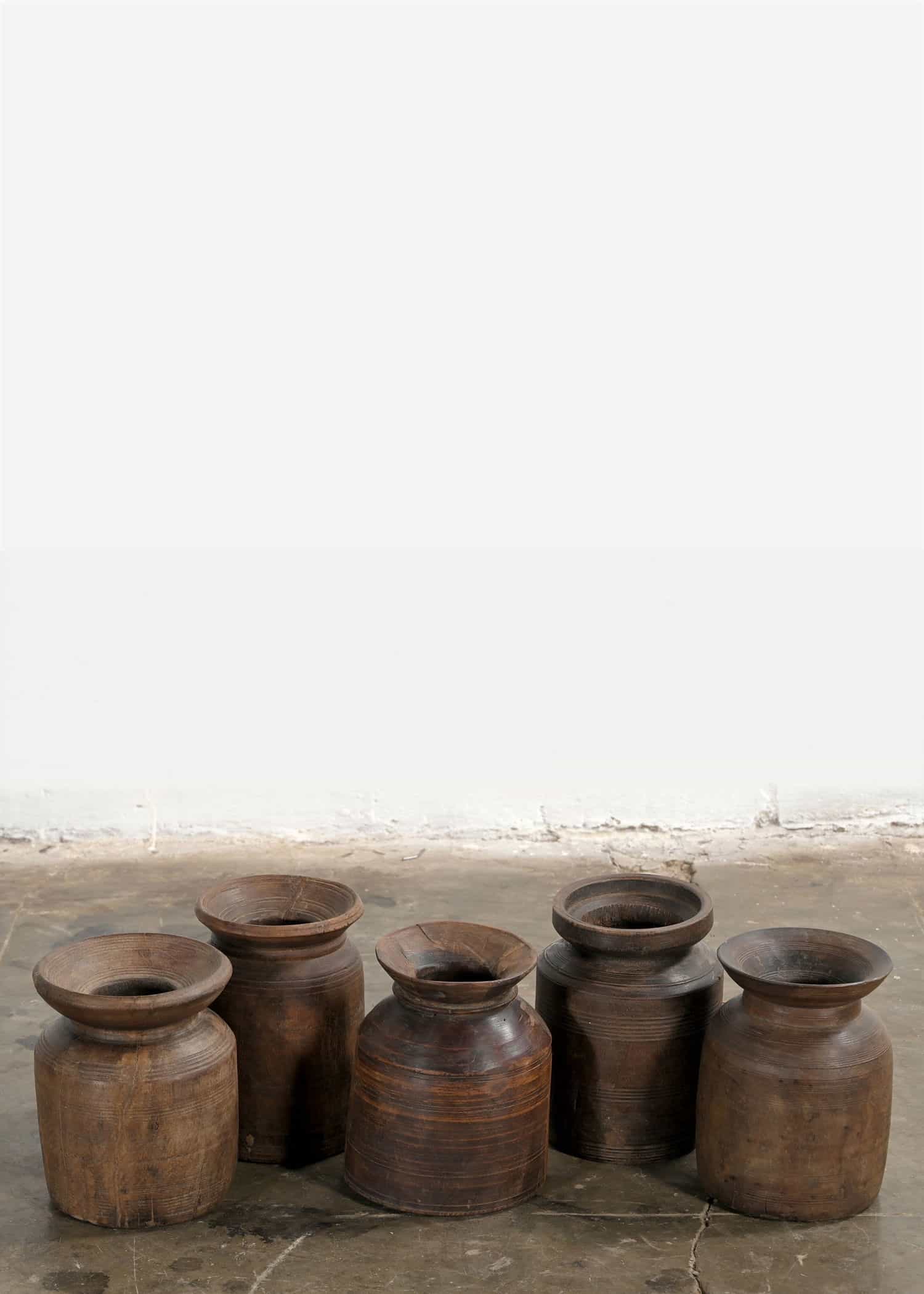 Wood Liten vintage urna - Brun 2 - Indiska