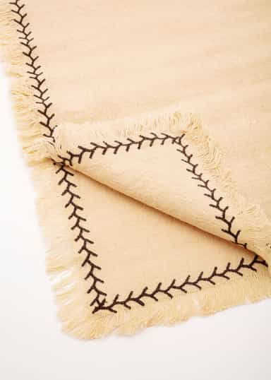 Lacy 2-pack broderade servetter - Brun 2 - Indiska