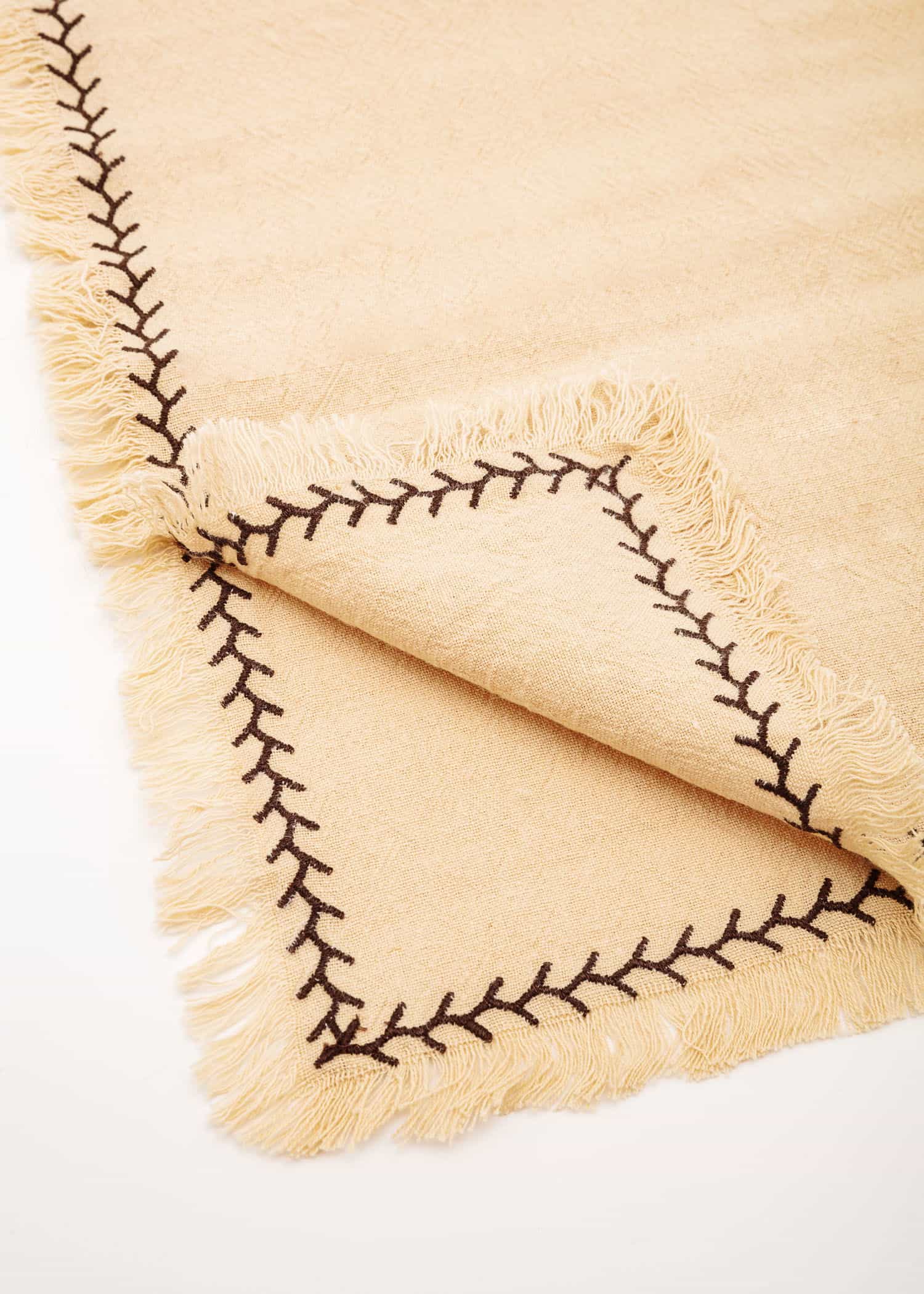 Lacy 2-pack broderade servetter - Brun 2 - Indiska