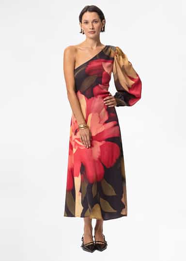 ZENDAYA Yksiolkaiminen mekko - Punainen 1 - Indiska