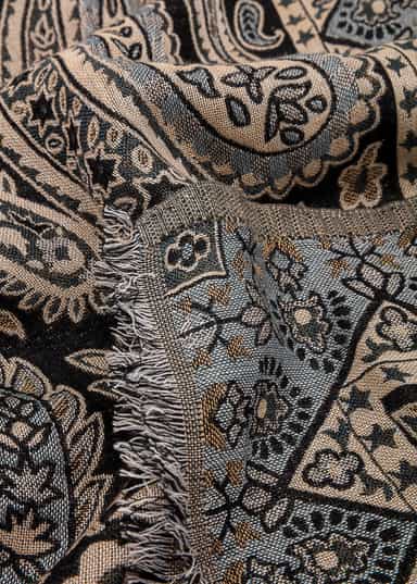 JACQUARD Paisleymönstrad scarf - Blå 2 - Indiska