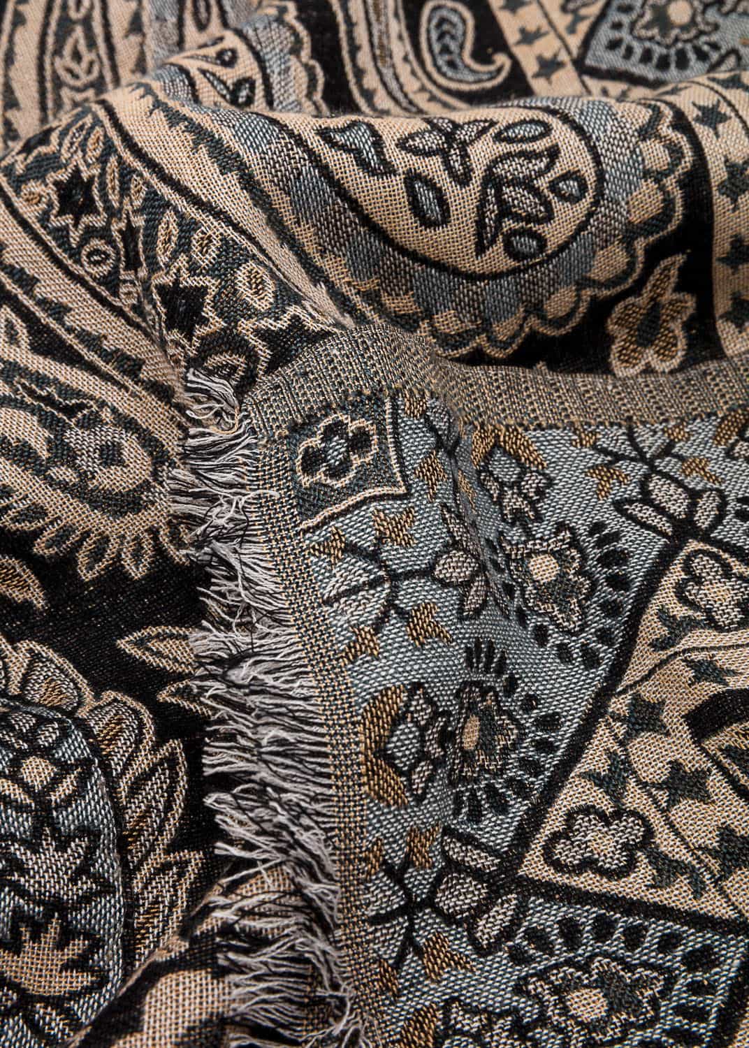 JACQUARD Paisleymönstrad scarf - Blå 2 - Indiska
