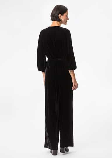 SELMA Svart byxdress i velour - Svart 2 - Indiska