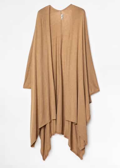 KARIN Poncho i bomull & viskos - Beige 1 - Indiska