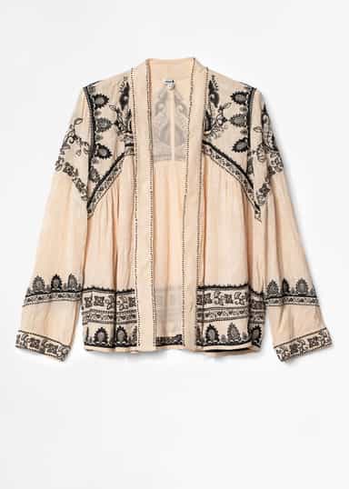 5E Jacquard-vävd jacka - Beige NO - Indiska