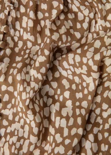 CORALIE Prickig blus med puffärm - Brun 3 - Indiska