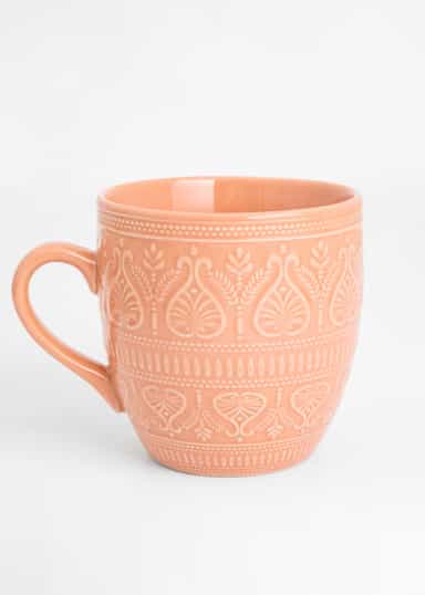 XL Aprikosfärgad XL-mugg i stengods - Orange 1 - Indiska