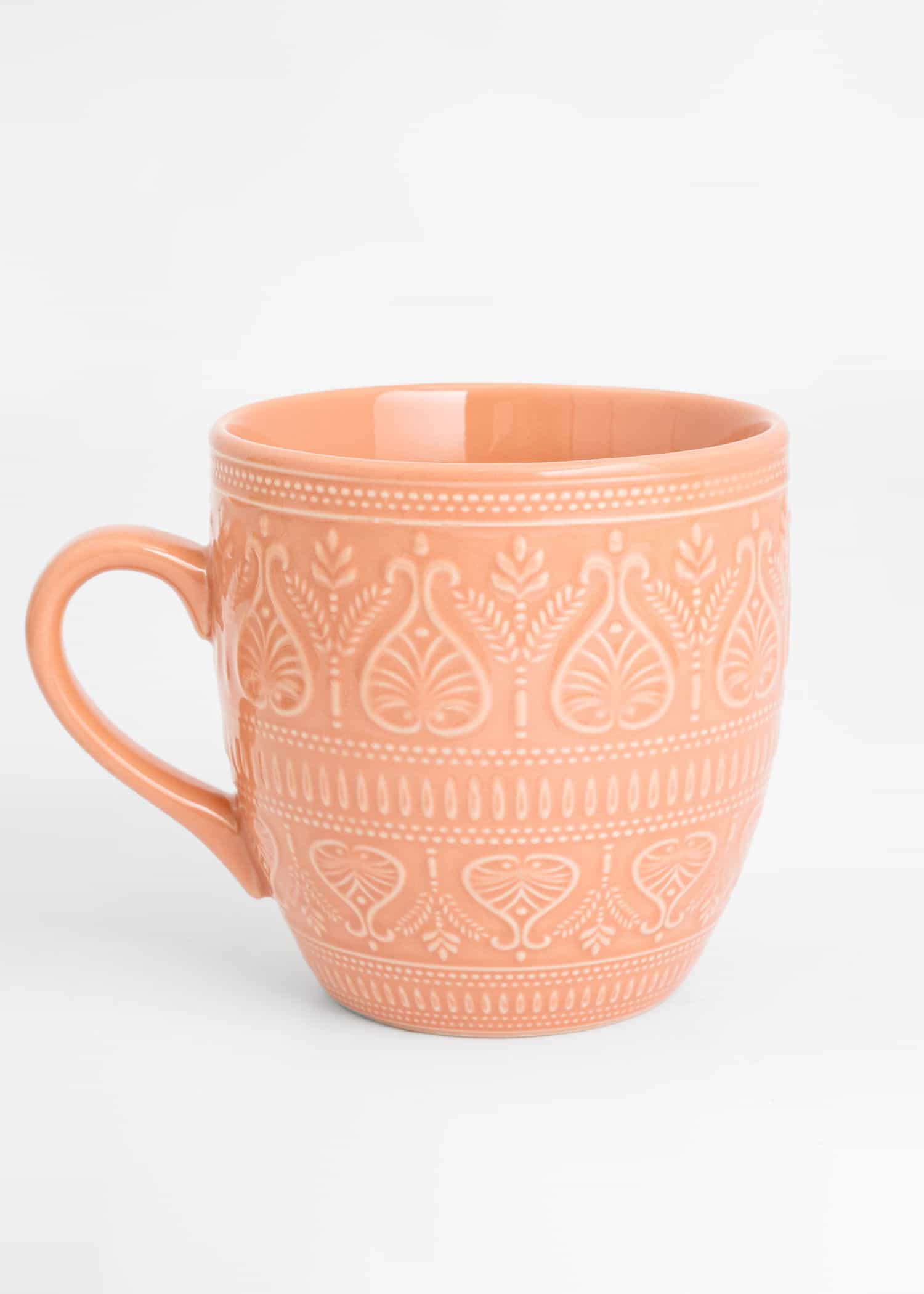 XL Aprikosfärgad XL-mugg i stengods - Orange 1 - Indiska
