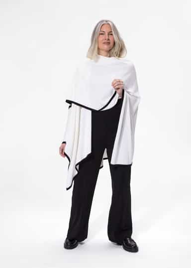EVY Poncho puuvillasta ja viskoosista - Beige 2 - Indiska