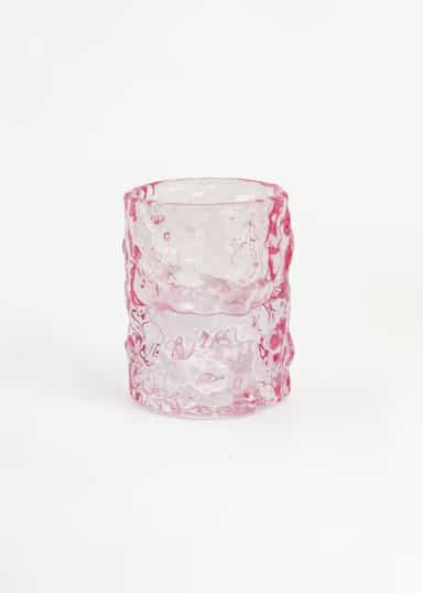 CLARA Vändbar ljusstake i glas - Rosa 1 - Indiska