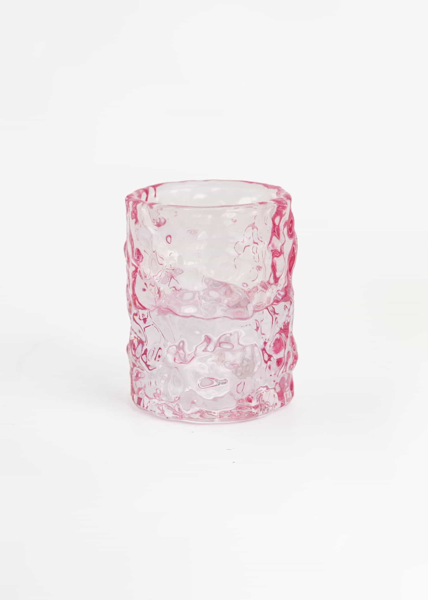 CLARA Vändbar ljusstake i glas - Rosa 1 - Indiska