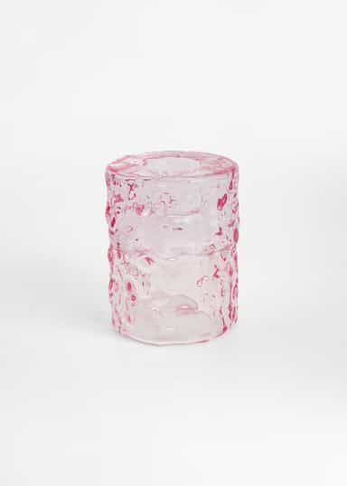 CLARA Vändbar ljusstake i glas - Rosa 3 - Indiska