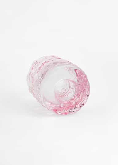 CLARA Vändbar ljusstake i glas - Rosa 2 - Indiska