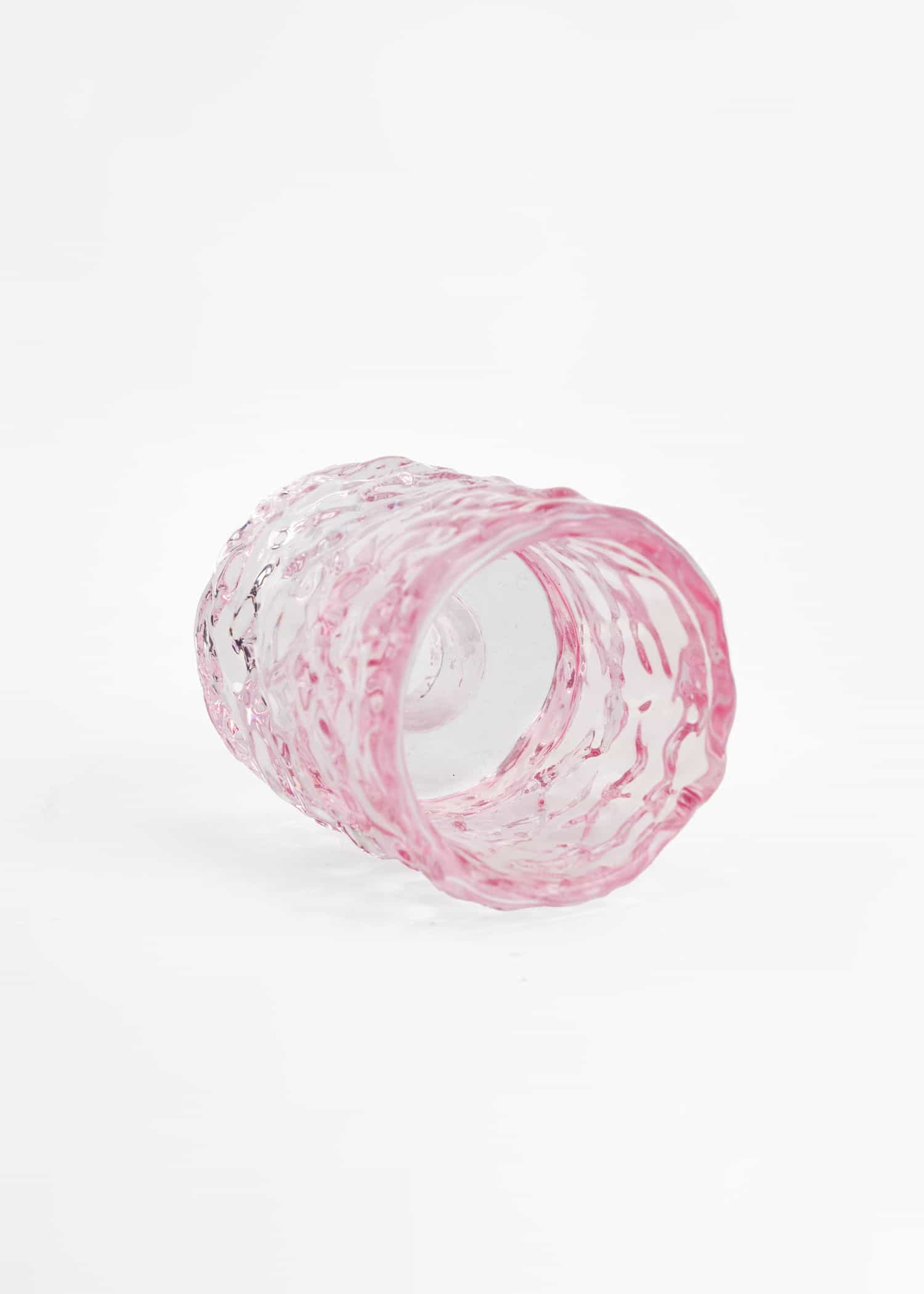 CLARA Vändbar ljusstake i glas - Rosa 4 - Indiska