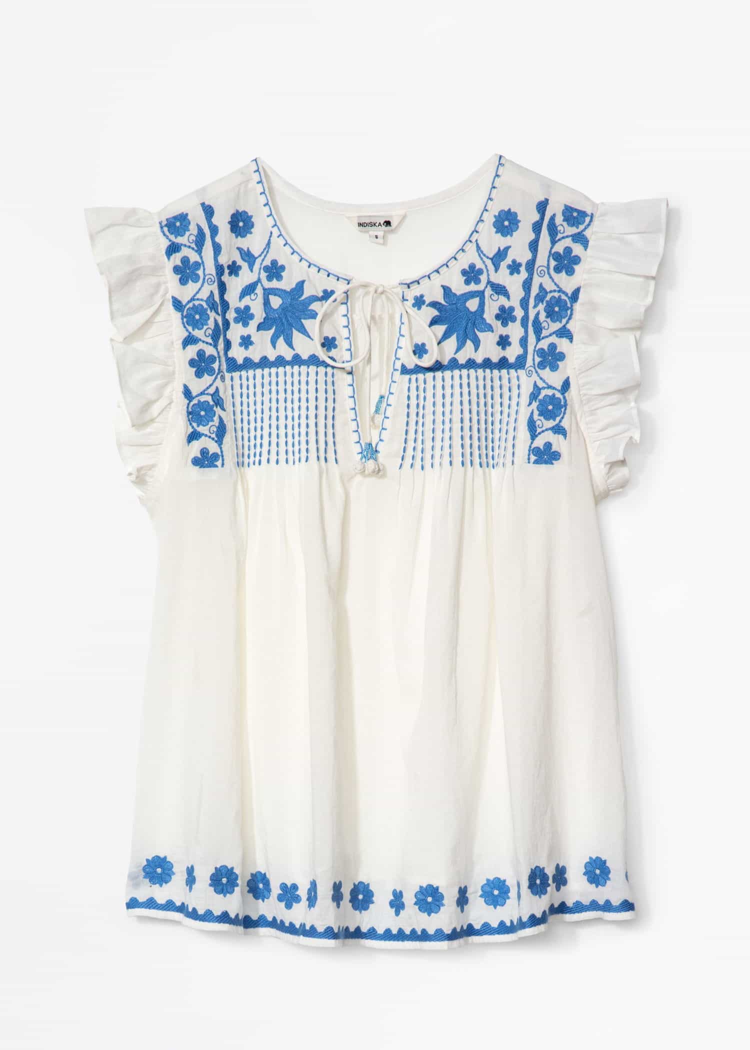 SIGNE Brodert bluse - Hvit 6 - Indiska