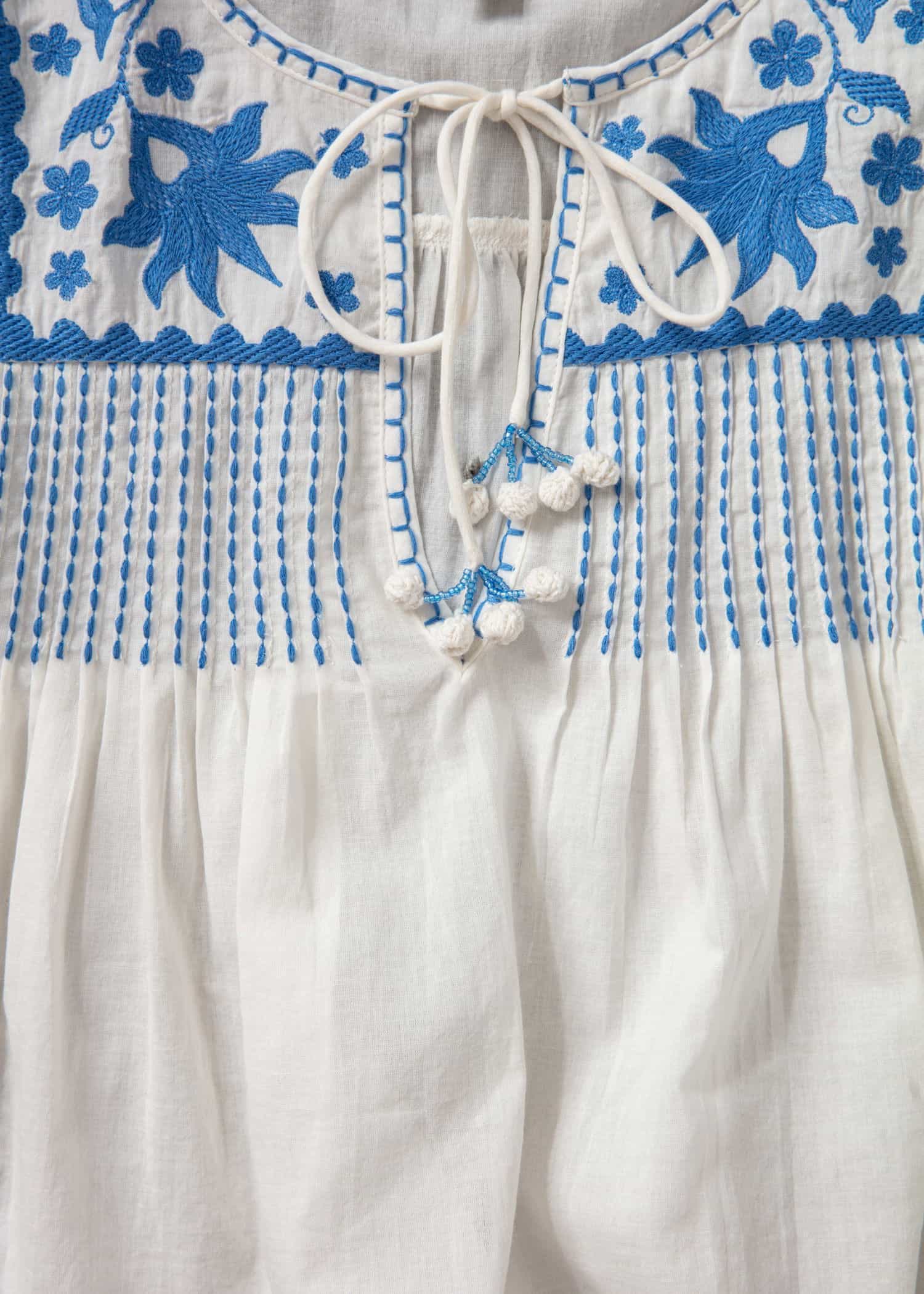 SIGNE Brodert bluse - Hvit 7 - Indiska