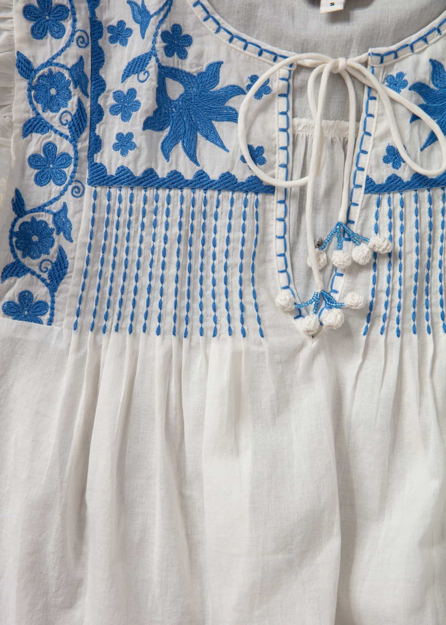 SIGNE Brodert bluse - Hvit 8 - Indiska