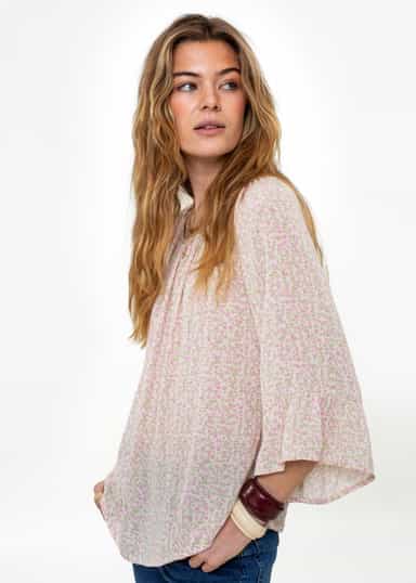 DOLLIE Rosa mönstrad blus - Rosa 1 - Indiska