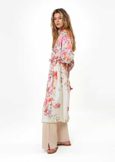 ASTRID Blommig kimono - Rosa 3 - Indiska