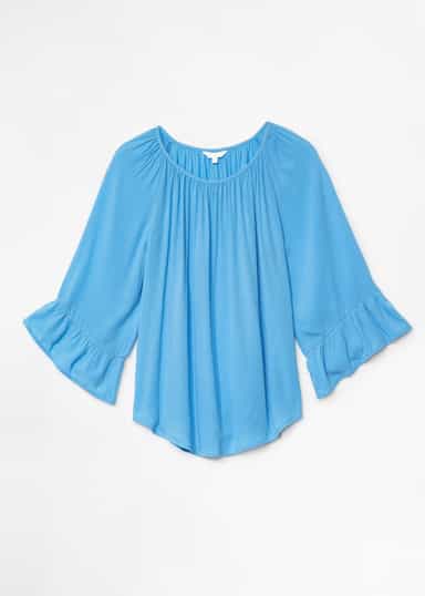 DOLLIE Blå blus med 3/4 ärm  - Blå 6 - Indiska