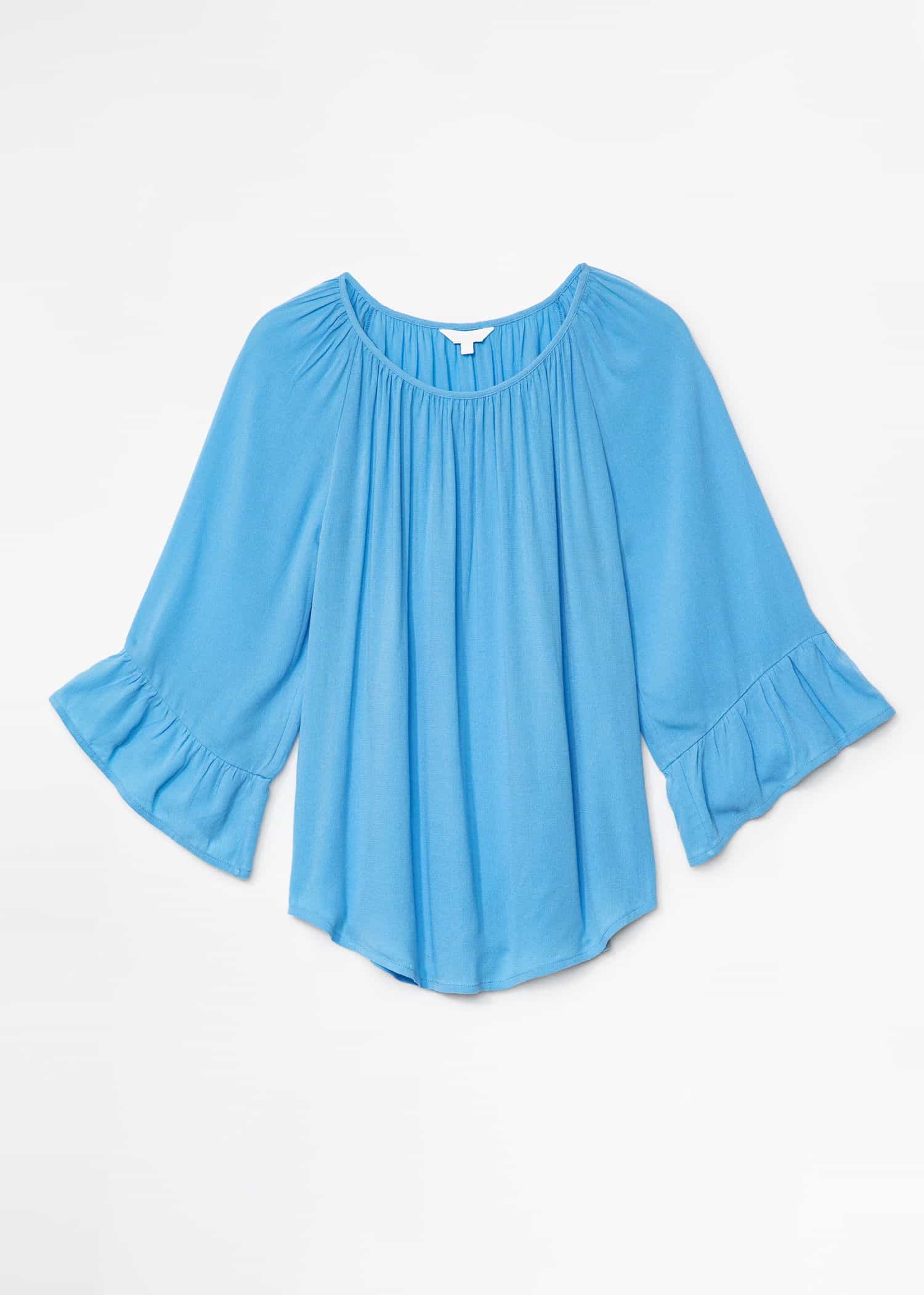 DOLLIE Blå blus med 3/4 ärm  - Blå 6 - Indiska