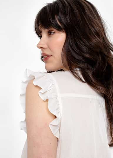 SIGNE Brodert bluse - Hvit 4 - Indiska