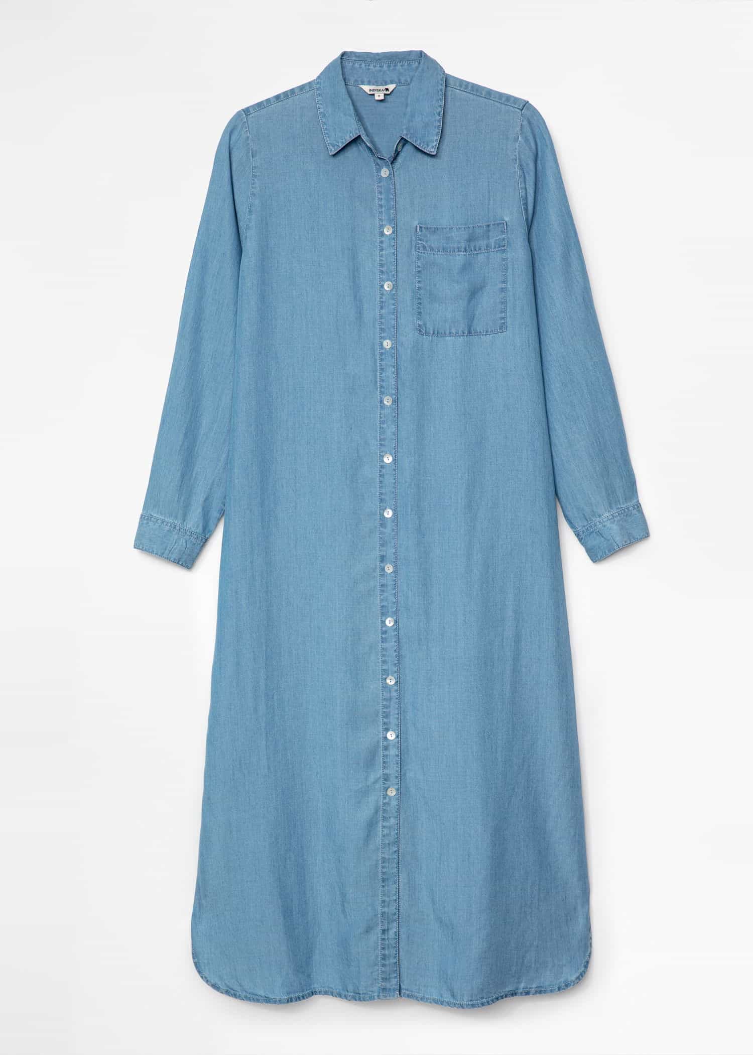 DIANA Lång tunika i tencel - Blå 6 - Indiska