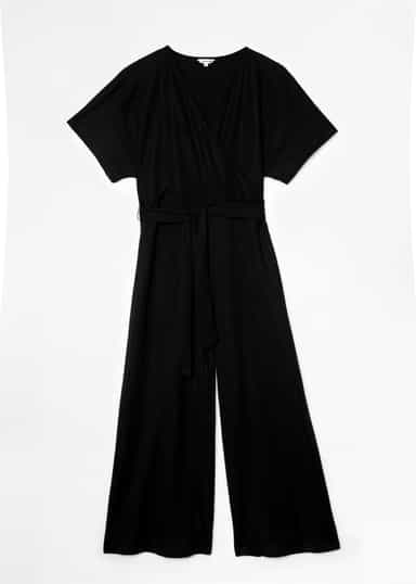 5A Jumpsuit med omlott - Svart NO - Indiska
