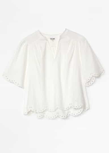 ARIELLE Brodert bluse - Hvit 6 - Indiska