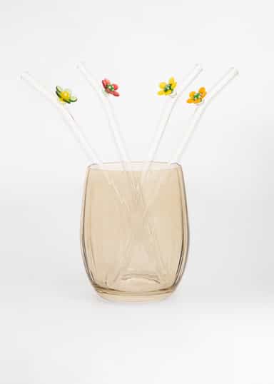 FLEUR Dekorativa sugrör i glas - Multi 1 - Indiska