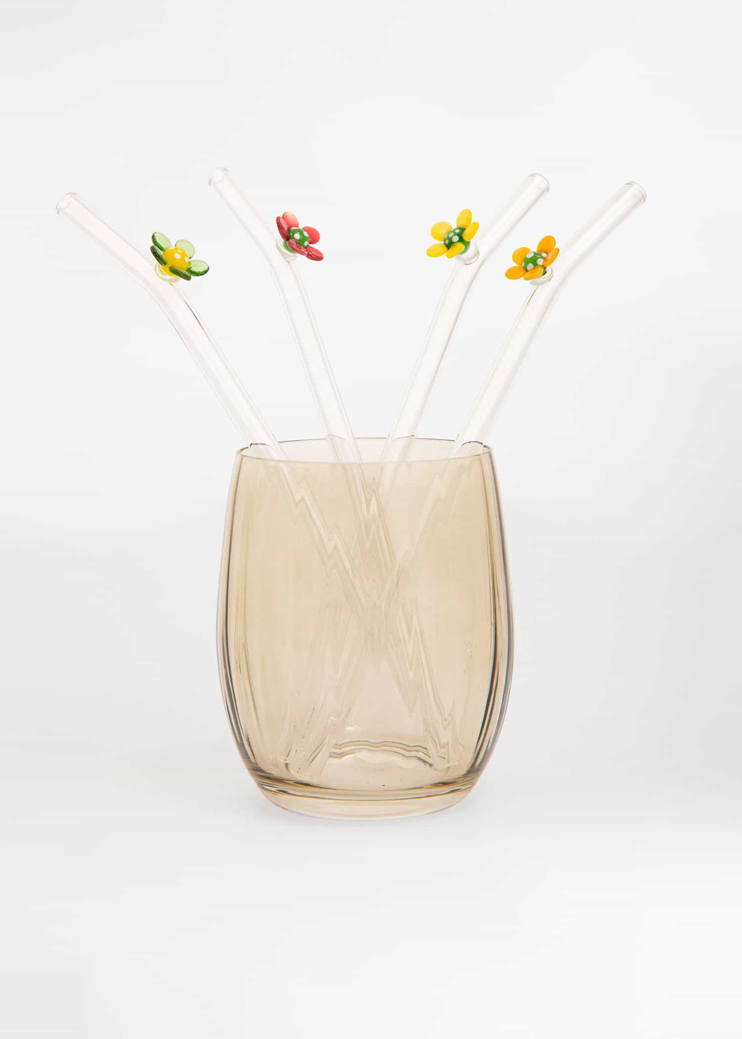 FLEUR Dekorativa sugrör i glas - Multi 1 - Indiska