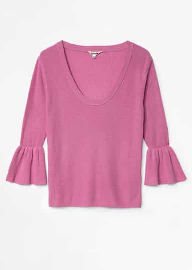 Eira Ribbestrikket genser - Rosa 1 - Indiska