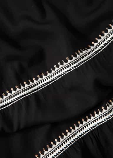 SINNA Broderad svart klänning - Svart 3 - Indiska