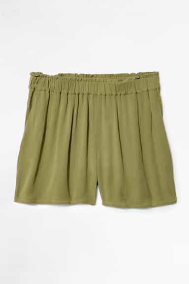 LILA Khakifärgade krinklade shorts - Grön 4 - Indiska