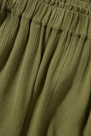 LILA Khakifärgade krinklade shorts - Grön 5 - Indiska