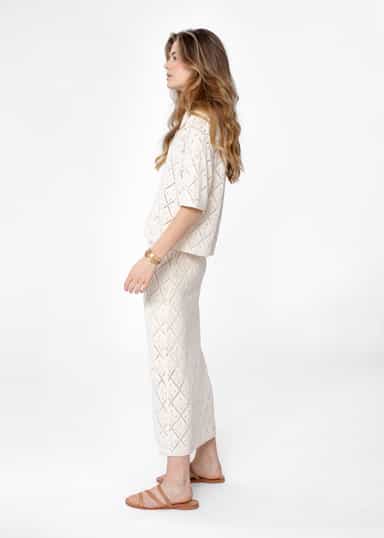 VANESSA Hålstickad kjol - Beige 4 - Indiska