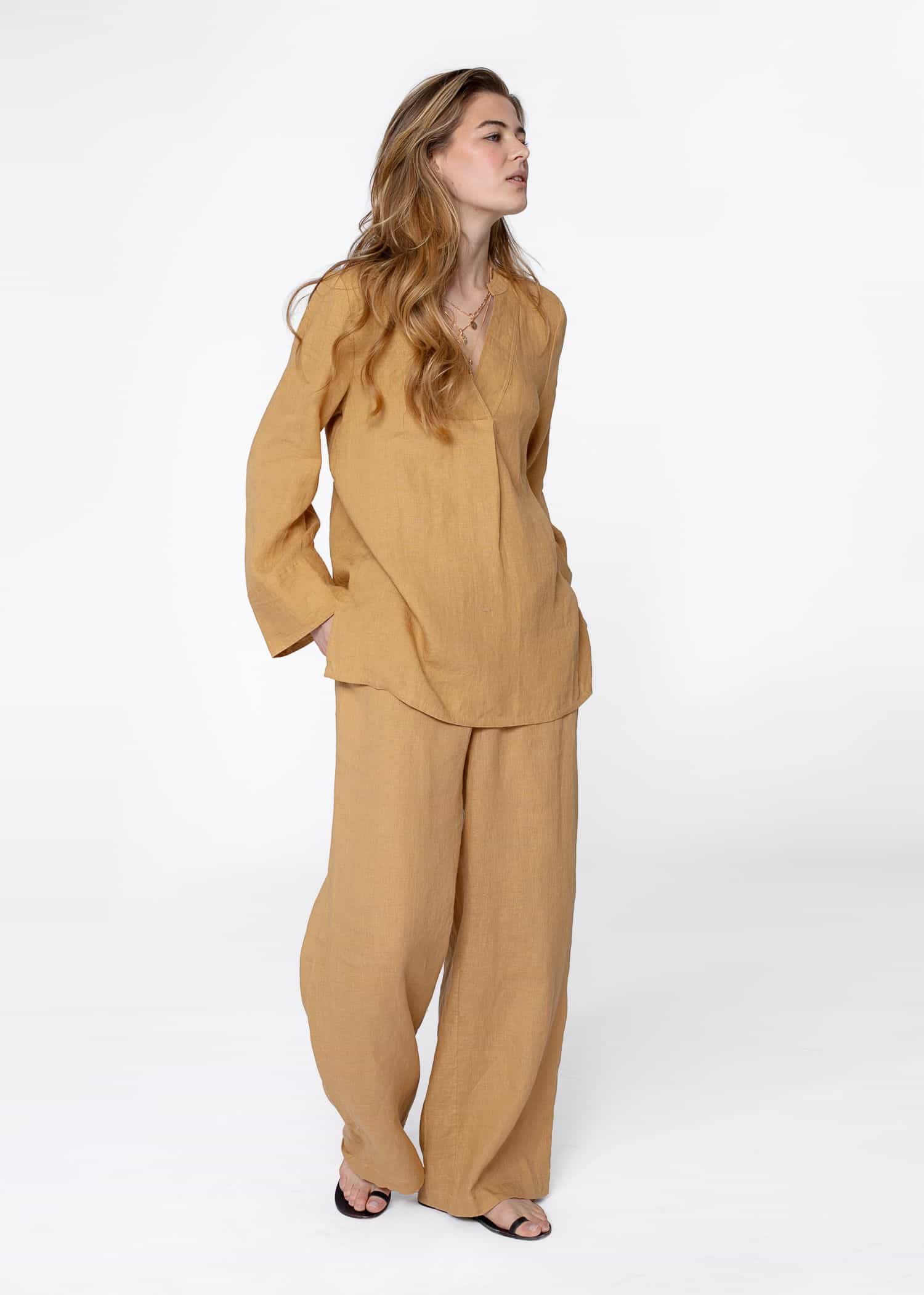 HIBO Beige linnetunika - Beige 1 - Indiska