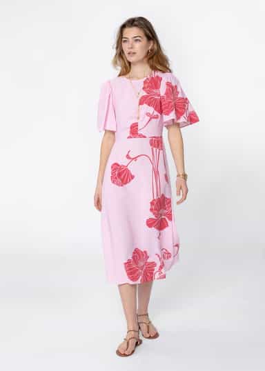 ELLA Lång blommig klänning - Rosa 2 - Indiska
