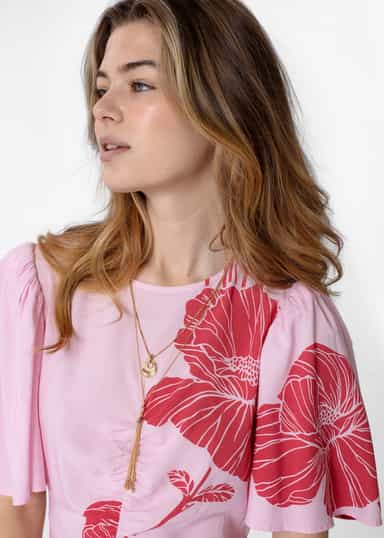 ELLA Lång blommig klänning - Rosa 3 - Indiska