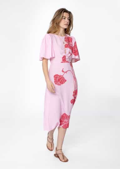 ELLA Lång blommig klänning - Rosa 4 - Indiska