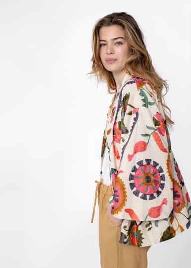 VIVI Kuviollinen kirjailtu kimono - Vaaleanpunainen 5 - Indiska