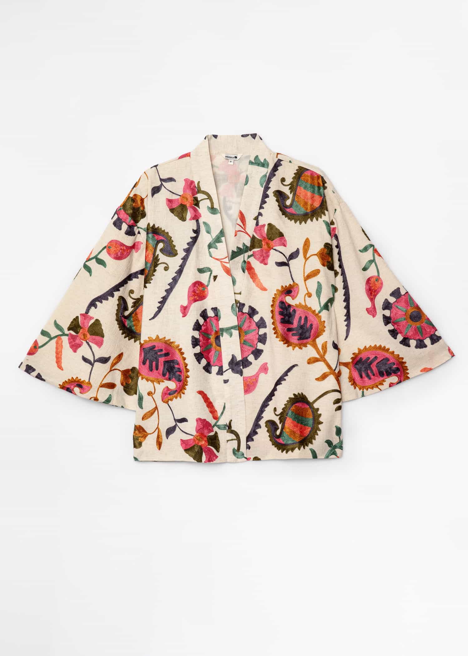 VIVI Kuviollinen kirjailtu kimono - Vaaleanpunainen 7 - Indiska