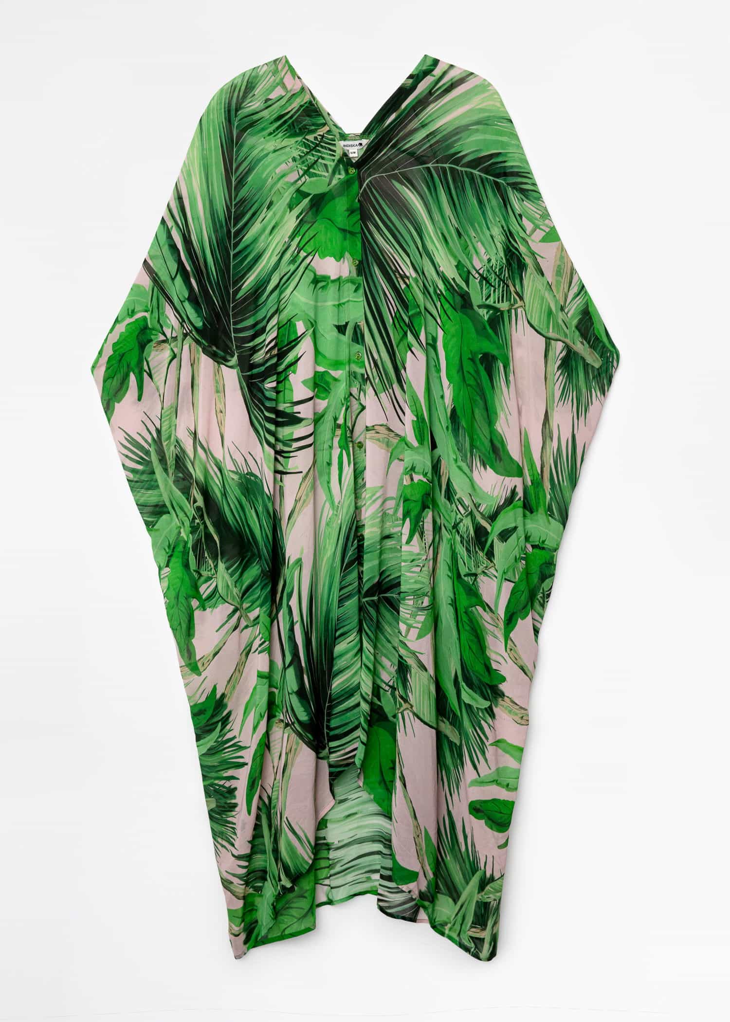 PINEAPPLE Mönstrad lång kaftan - Grön 5 - Indiska