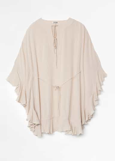 RUBY Beige tunika med volang - Beige 6 - Indiska