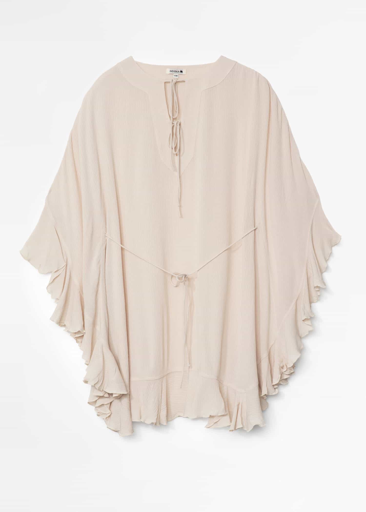 RUBY Beige tunika med volang - Beige 6 - Indiska