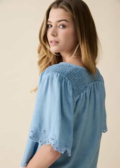 ARIELLE Blå bluse i tencel - Blå 4 - Indiska