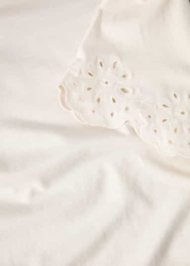 EPPLE Vit t-shirt med broderad ärm  - Vit 6 - Indiska