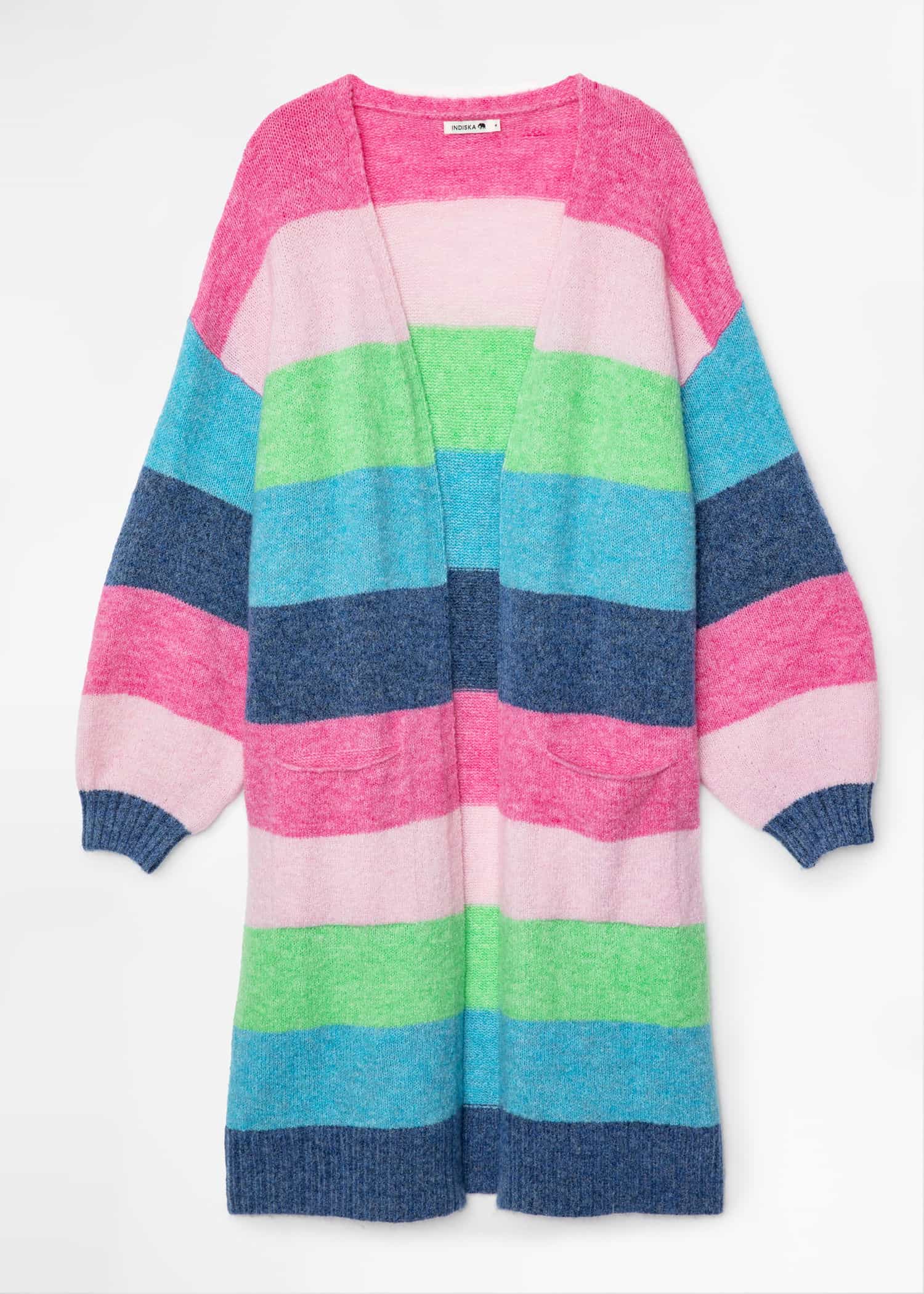 VANESSA Färgglad lång cardigan - Multi 5 - Indiska